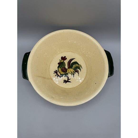 Poppytrail by Metlox "Rooster" 8" Round Vegetable Bowl Tab Handles READ - Picture 2 of 7